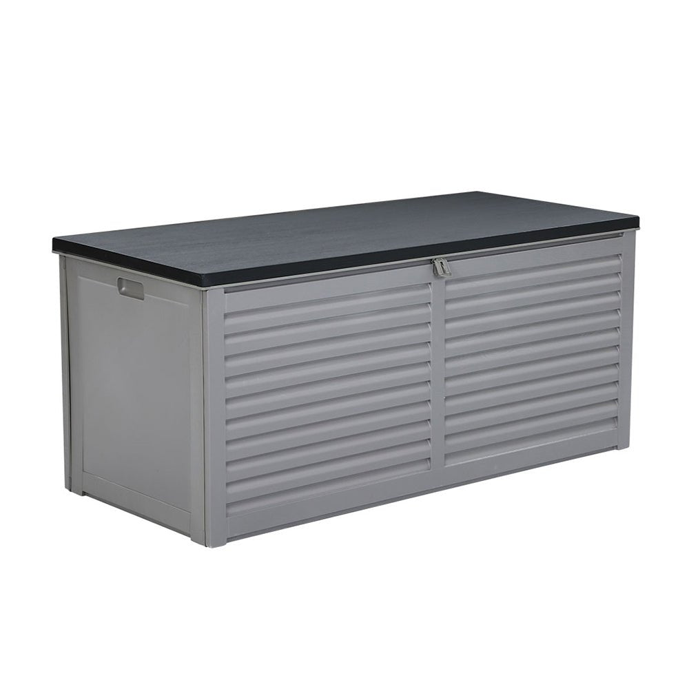 Outdoor Storage Box 490L Container Lockable Garden Bench Tools Toy Shed Black - Home & Garden > Storage - Bedzy Australia