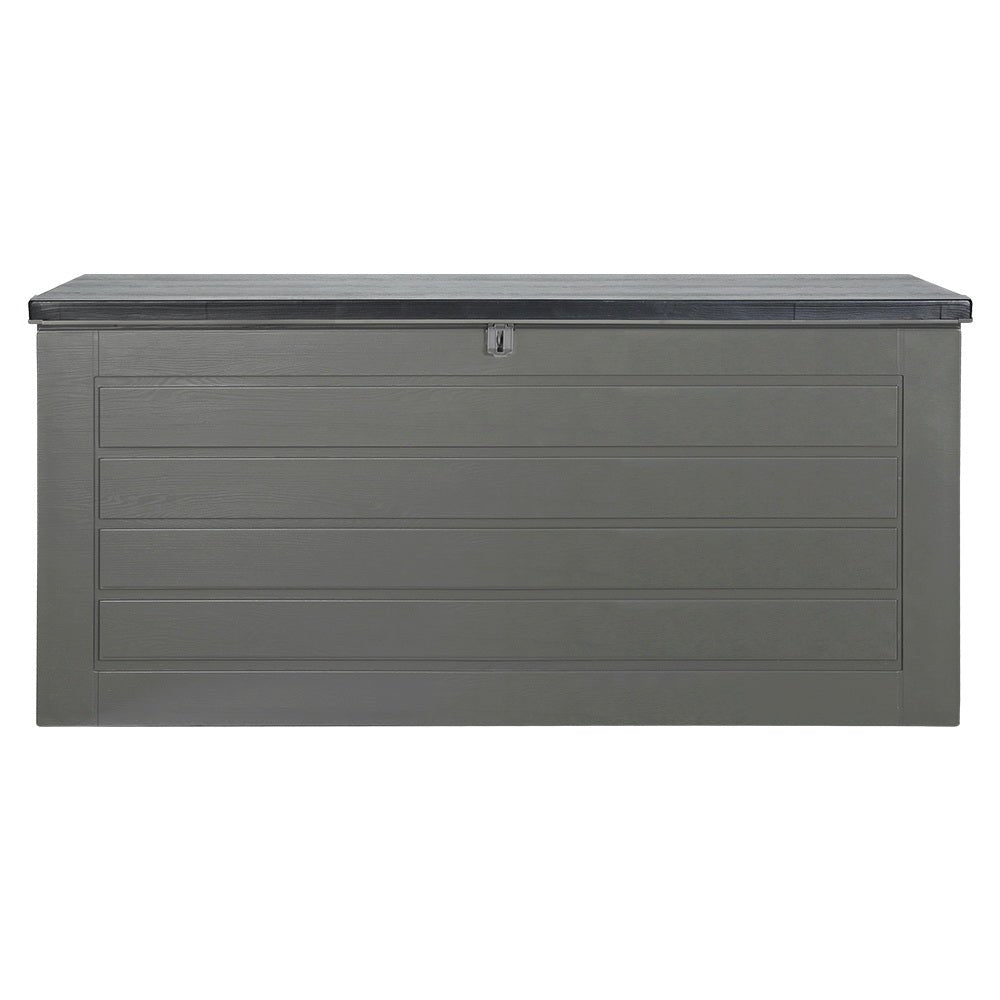 Outdoor Storage Box 680L Container Lockable Garden Bench Tool Shed Black - Home & Garden > Storage - Bedzy Australia