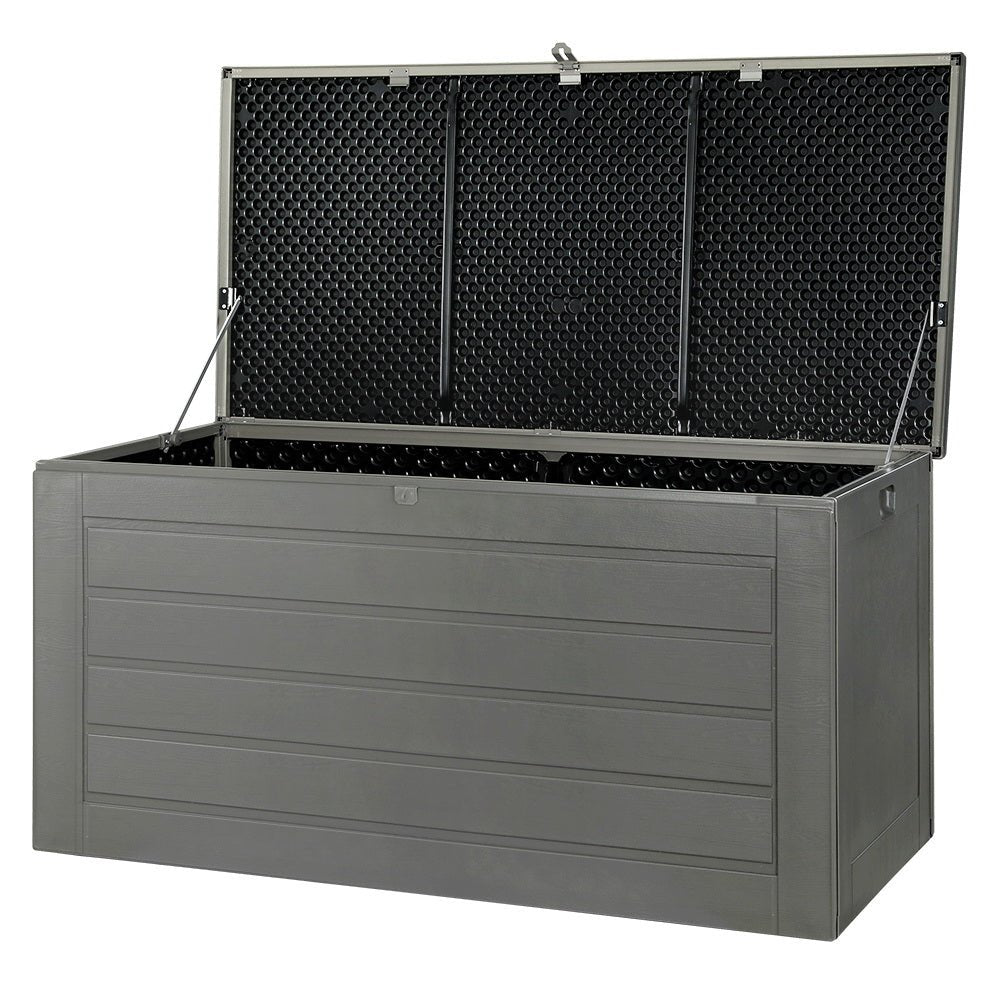 Outdoor Storage Box 680L Container Lockable Garden Bench Tool Shed Black - Home & Garden > Storage - Bedzy Australia