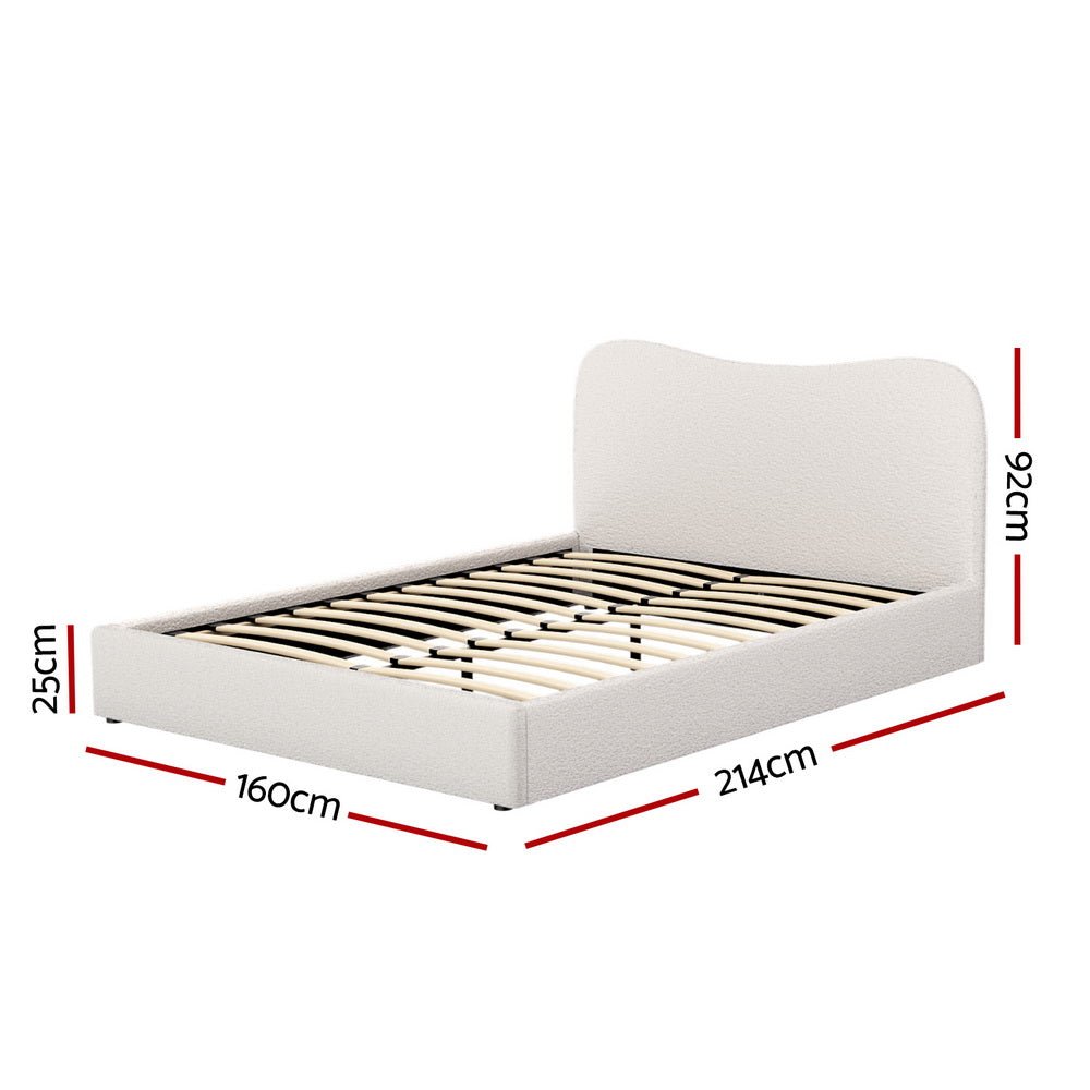 Queen Package | Albany Boucle Bed Frame & Bonita Euro Top Mattress (Medium Firm) - Baby & Kids > Kid's Furniture > Kid's Beds & Bed Frames - Bedzy Australia