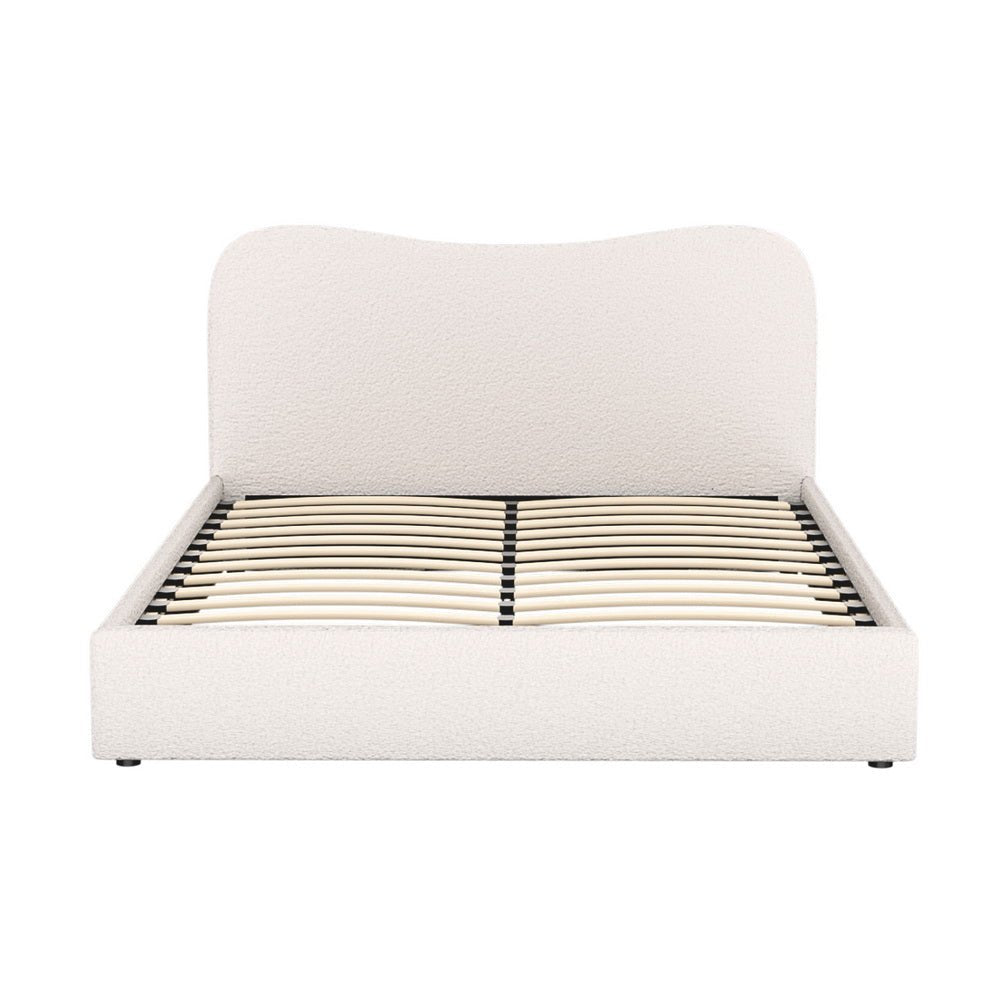 Queen Package | Albany Boucle Bed Frame & Bonita Euro Top Mattress (Medium Firm) - Baby & Kids > Kid's Furniture > Kid's Beds & Bed Frames - Bedzy Australia