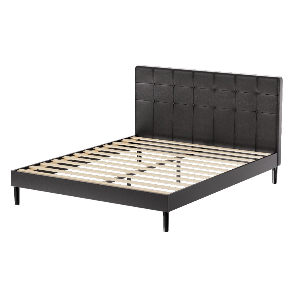 Queen Package | Manly LED Bed Frame Black & Bonita Pillow Top Mattress (Medium Firm) - Baby & Kids > Kid's Furniture > Kid's Beds & Bed Frames - Bedzy Australia