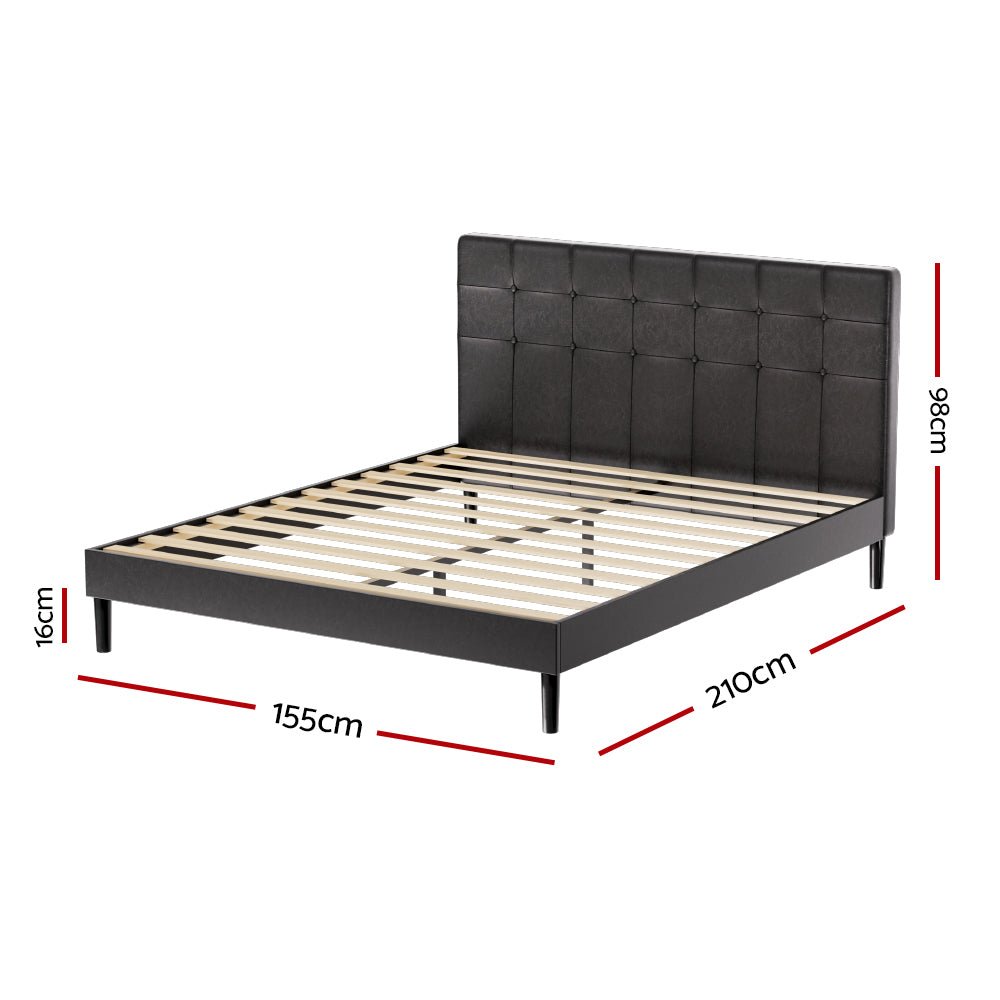 Queen Package | Manly LED Bed Frame Black & Bonita Pillow Top Mattress (Medium Firm) - Baby & Kids > Kid's Furniture > Kid's Beds & Bed Frames - Bedzy Australia