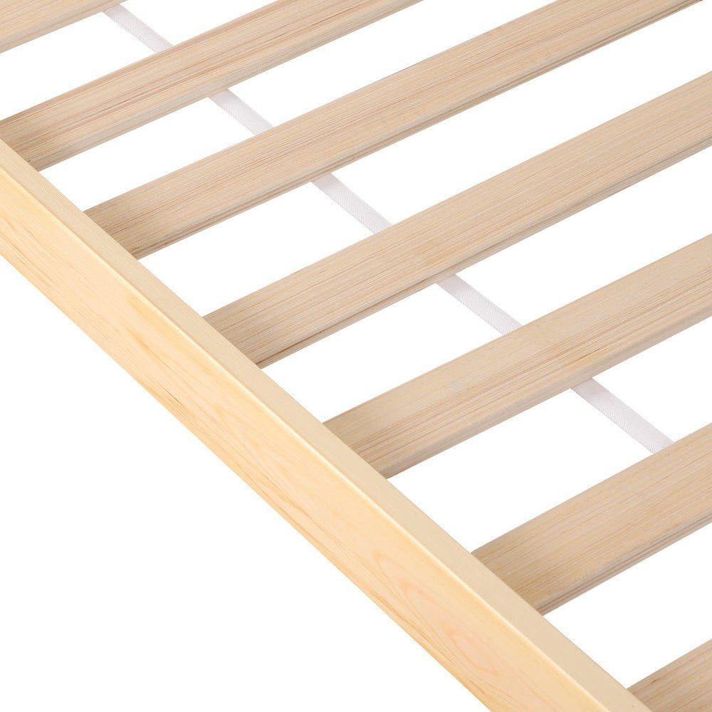 Queen Package | Rita Rattan Wooden Bed Frame Pine & Bonita Euro Top Mattress (Medium Firm) - Baby & Kids > Kid's Furniture > Kid's Beds & Bed Frames - Bedzy Australia