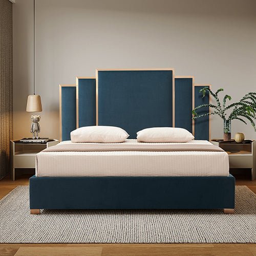 Queen Premium Package | Bedzy Luxe Austin Bed Frame Turquoise, Luna Series Euro Top Mattress (Medium Firm) & Bamboo Mattress Topper! - Bedzy Australia