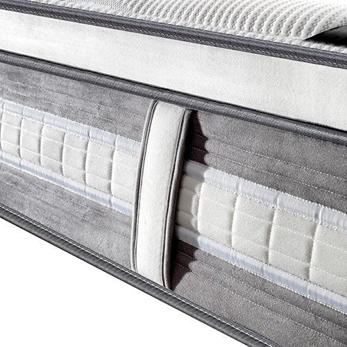 Queen Premium Package | Bedzy Luxe Halcyon Bed Frame Black, Plush Premium Euro Top Pocket Spring Mattress (Medium Firm) & Bamboo Mattress Topper! - Bedzy Australia