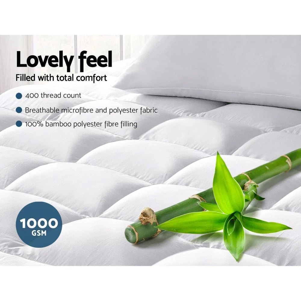 Queen Premium Package | Bedzy Luxe Hillsdale Bed Frame Grey, Luna Series Euro Top Mattress (Medium Firm) & Bamboo Mattress Topper! - Bedzy Australia