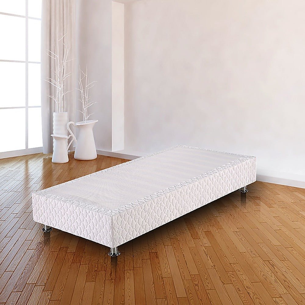 Single Bed Ensemble Frame Base White - Furniture > Bedroom - Bedzy Australia