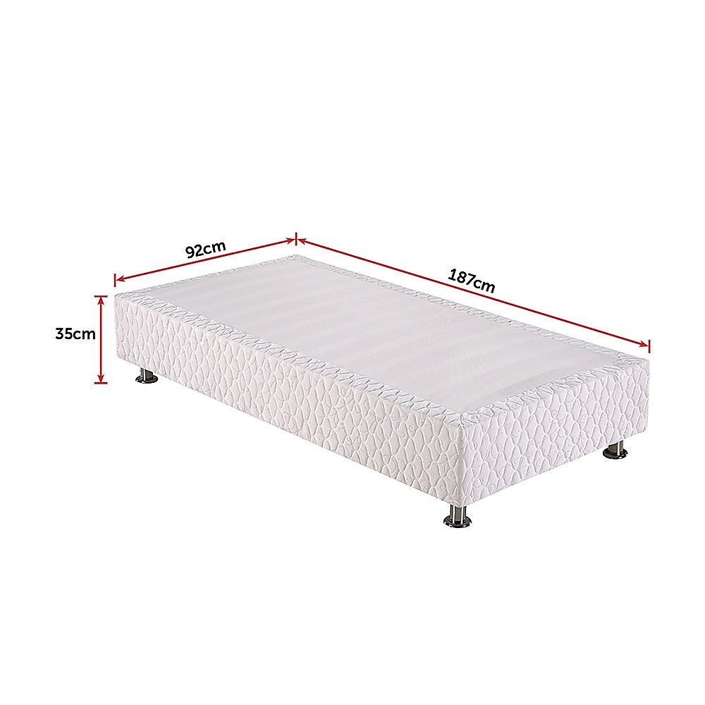 Single Bed Ensemble Frame Base White - Furniture > Bedroom - Bedzy Australia