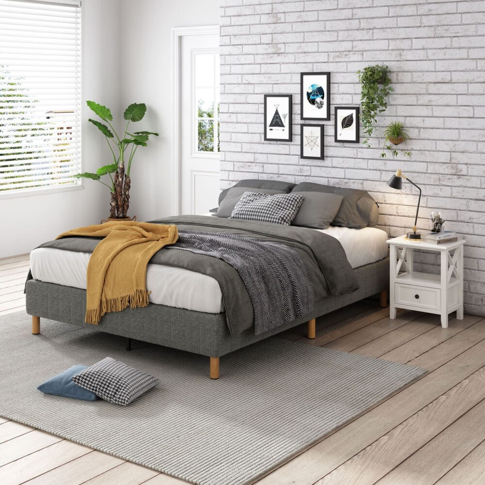 Single Metal Bed Frame Mattress Foundation - Dark Grey - Furniture > Bedroom - Bedzy Australia