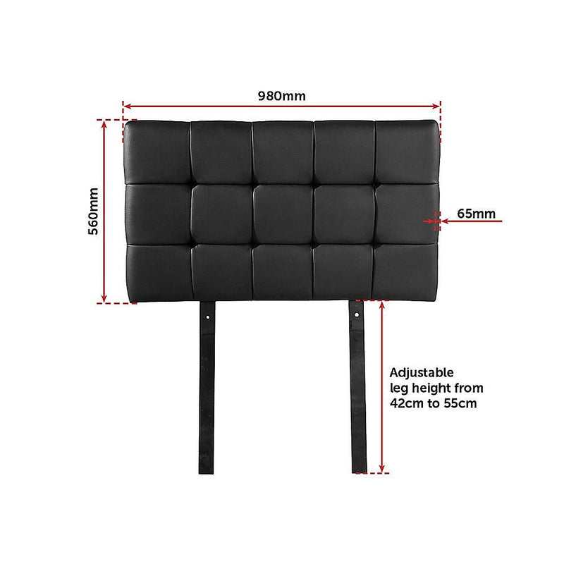 Single Size | Deluxe Headboard Bedhead (Black) - Bedzy Australia