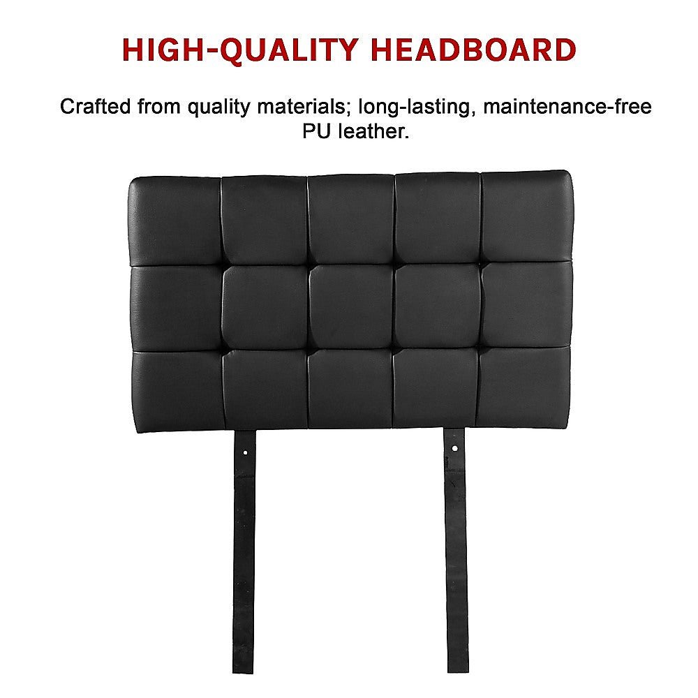 Single Size | Deluxe Headboard Bedhead (Black) - Bedzy Australia