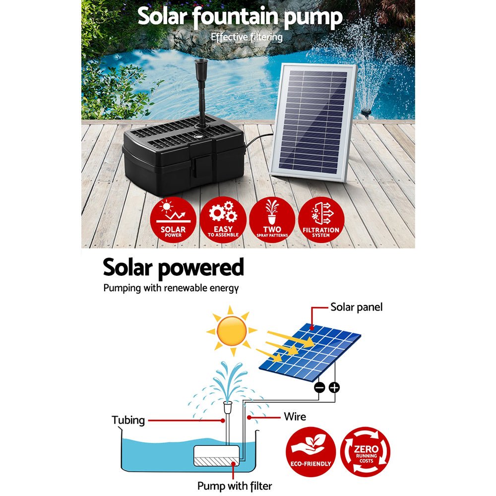 Solar Pond Pump with Filter Box 4.6FT - Home & Garden > Garden Tools - Bedzy Australia