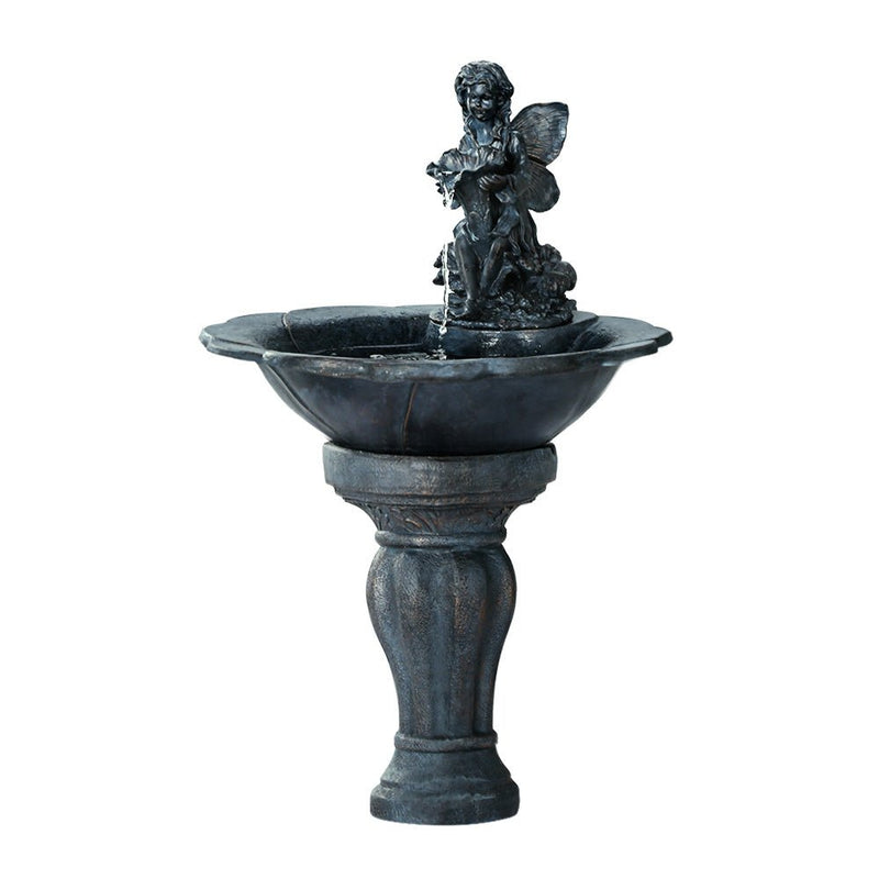 Solar Water Feature with LED Lights Angel 94cm - Home & Garden > Fountains - Bedzy Australia