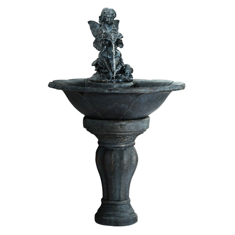 Solar Water Feature with LED Lights Angel 94cm - Home & Garden > Fountains - Bedzy Australia