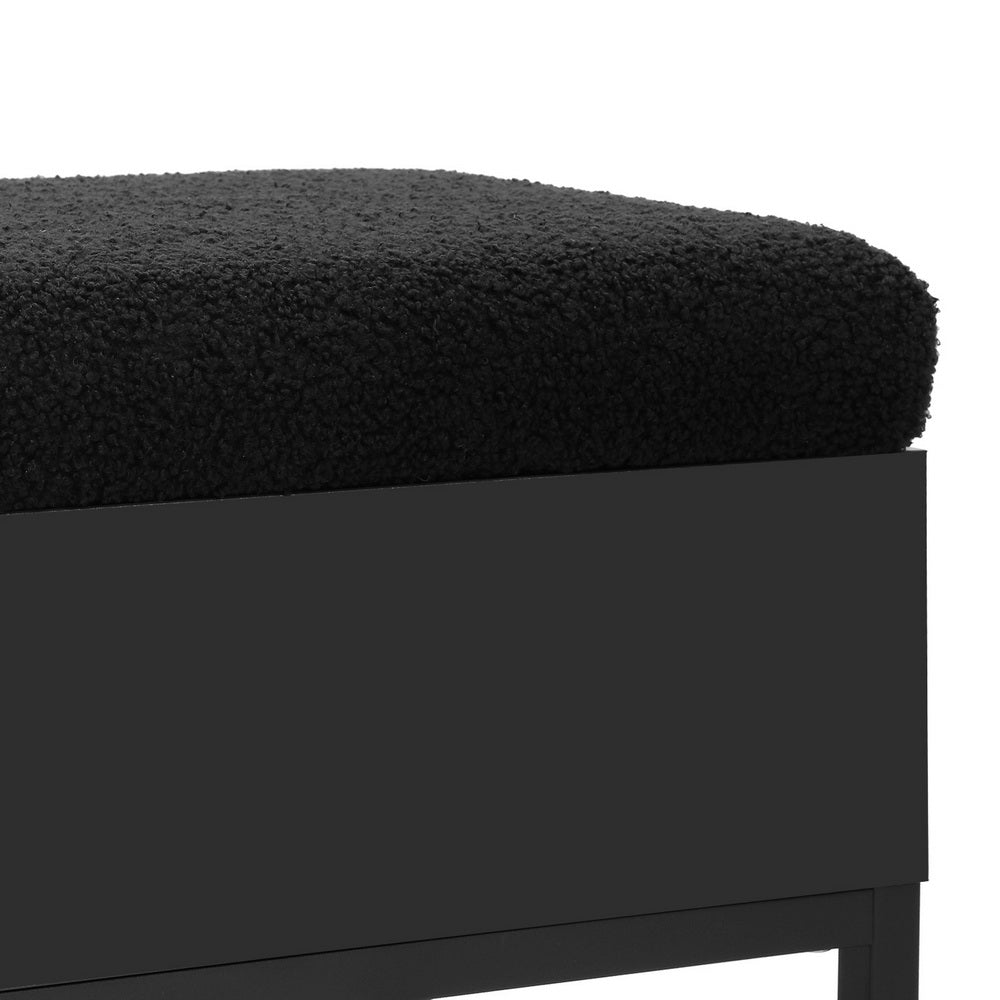 Storage Ottoman Blanket Box 110cm Boucle Shelf - Furniture > Living Room - Bedzy Australia