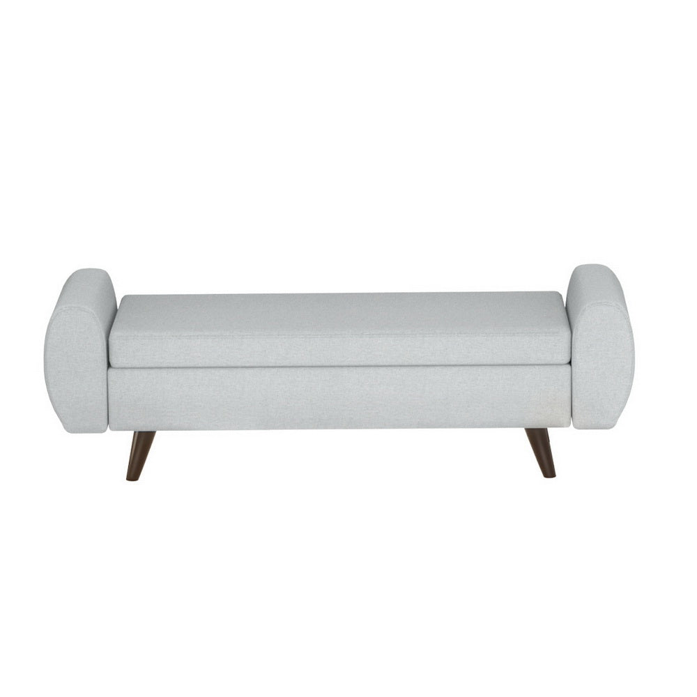 Storage Ottoman Blanket Box Armrest 140cm Grey - Furniture > Living Room - Bedzy Australia