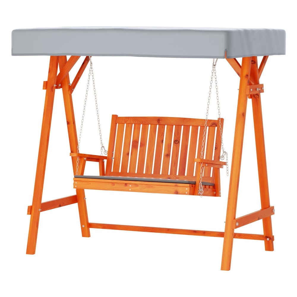 Swing Chair Wooden Garden Bench Canopy 2 Seater Outdoor Furniture - Furniture > Outdoor - Bedzy Australia