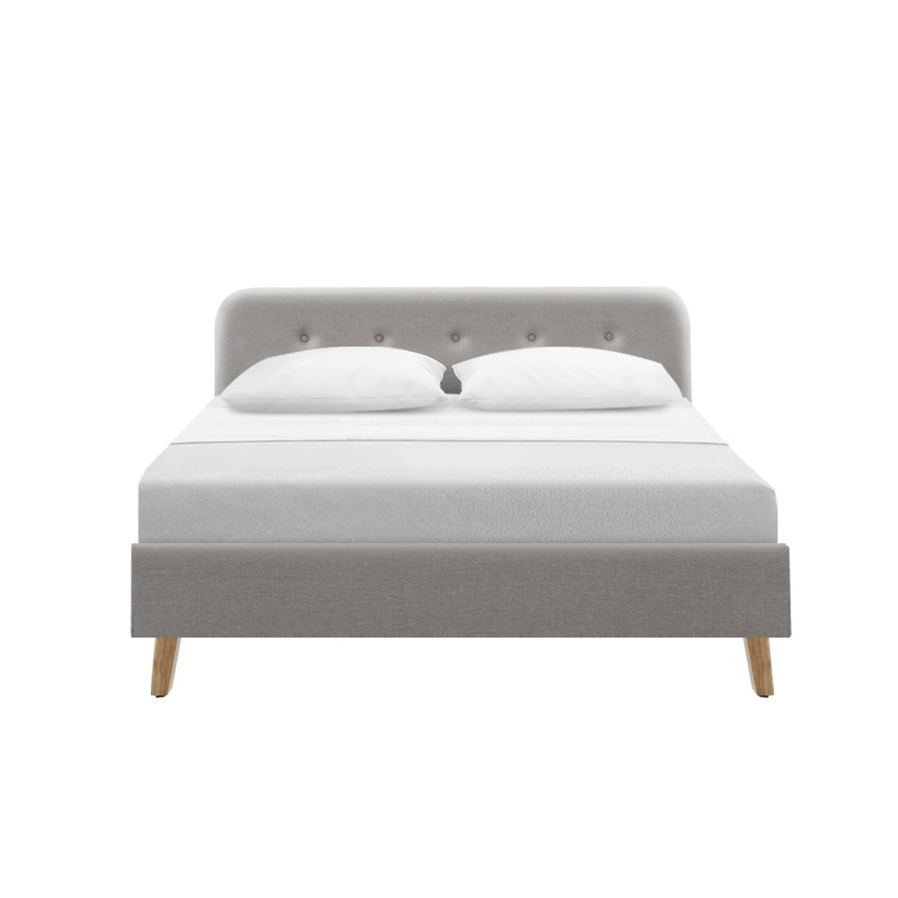 Tarcoola Double Bed Frame Beige - Bedzy Australia