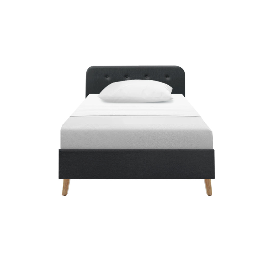 Tarcoola King Single Bed Frame Charcoal - Bedzy Australia