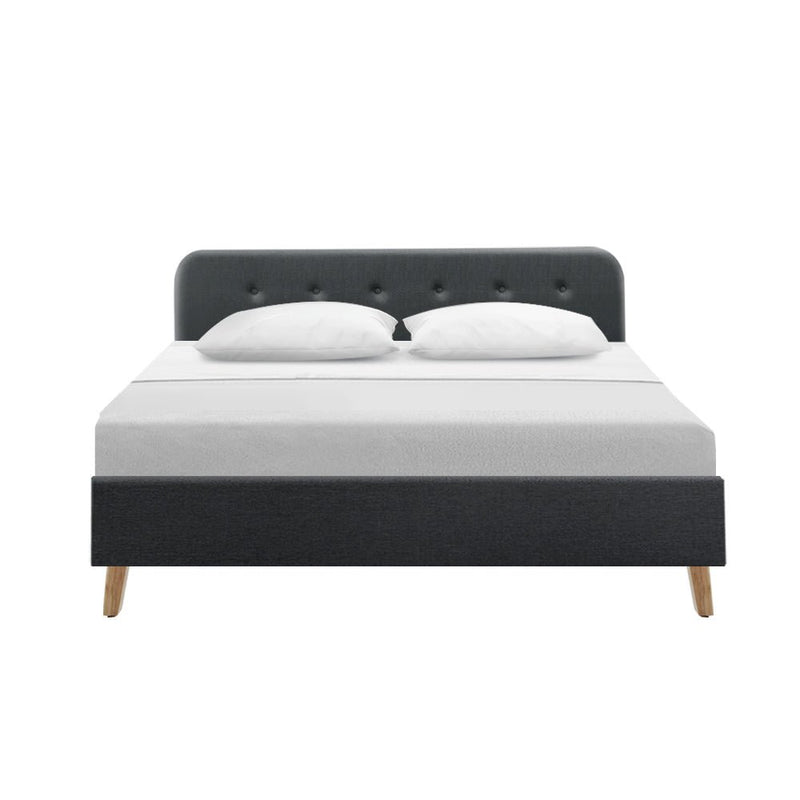 Tarcoola Queen Bed Frame Charcoal - Bedzy Australia