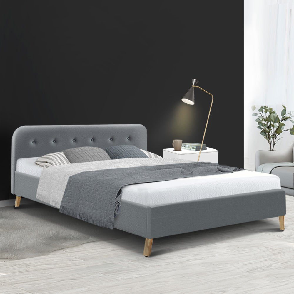 Tarcoola Queen Bed Frame Grey - Bedzy Australia