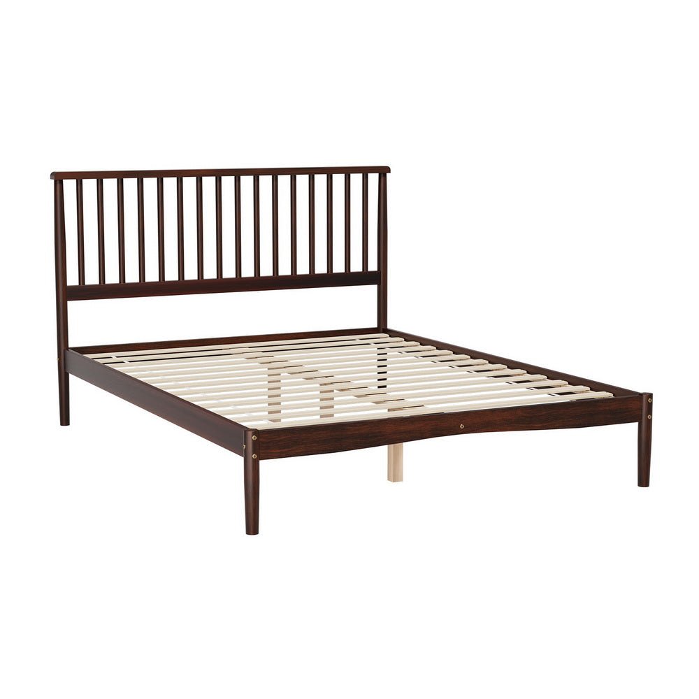 Double Package | Vise Solid Pinewood Bed Frame Walnut & Bonita Pillow Top Mattress (Medium Firm)