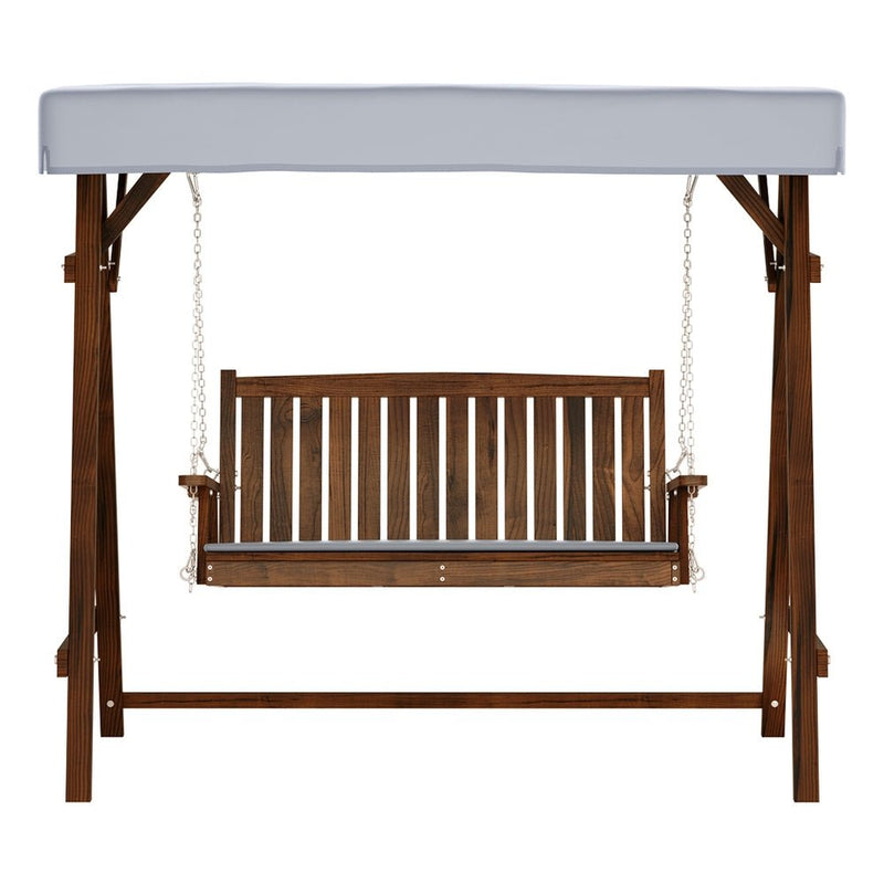 Wooden Swing Chair Garden Bench Canopy 3 Seater Outdoor Furniture - Furniture > Outdoor - Bedzy Australia