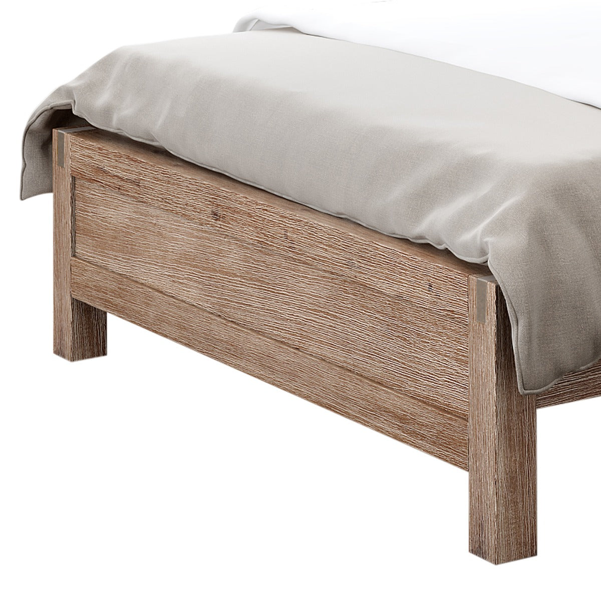 Bedzy Luxe Nowra Queen Size Solid Wood Veneered Acacia Bed Frame - Oak - Bedzy Australia