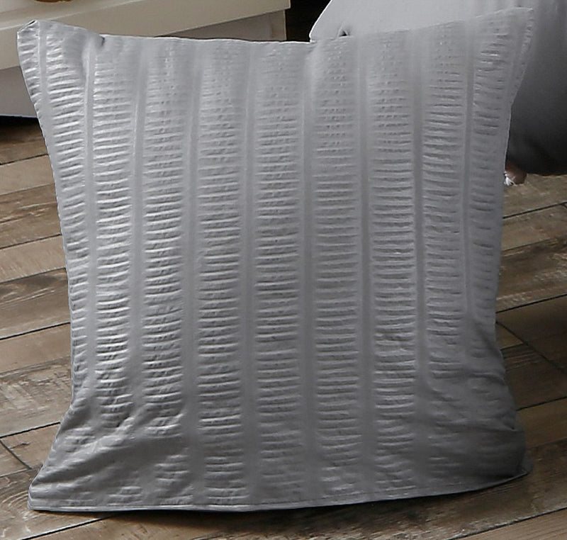 1000TC Premium Ultra Soft Seersucker Cushion Covers - 2 Pack - Grey - Home & Garden > Bedding - Bedzy Australia