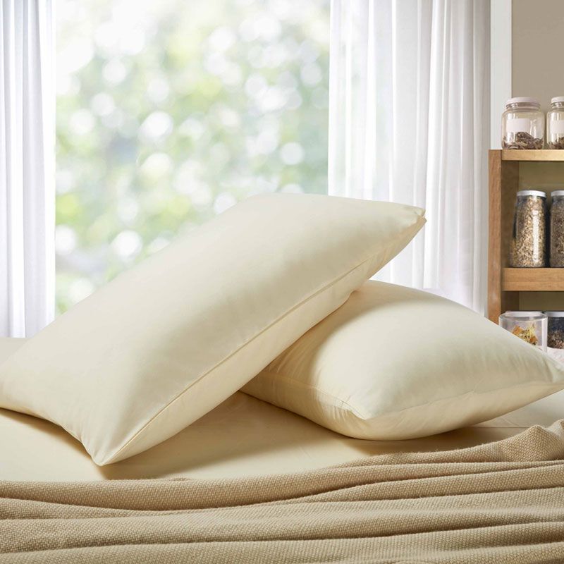 1000TC Premium Ultra Soft Standrad size Pillowcases 2-Pack - Yellow Cream - Home & Garden > Bedding - Bedzy Australia