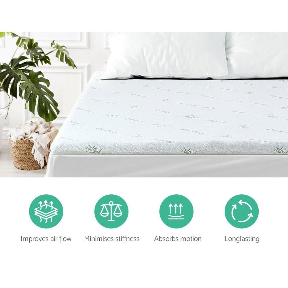 11-zone Memory Foam Mattress Topper 8cm - King - Home & Garden > Bedding - Bedzy Australia