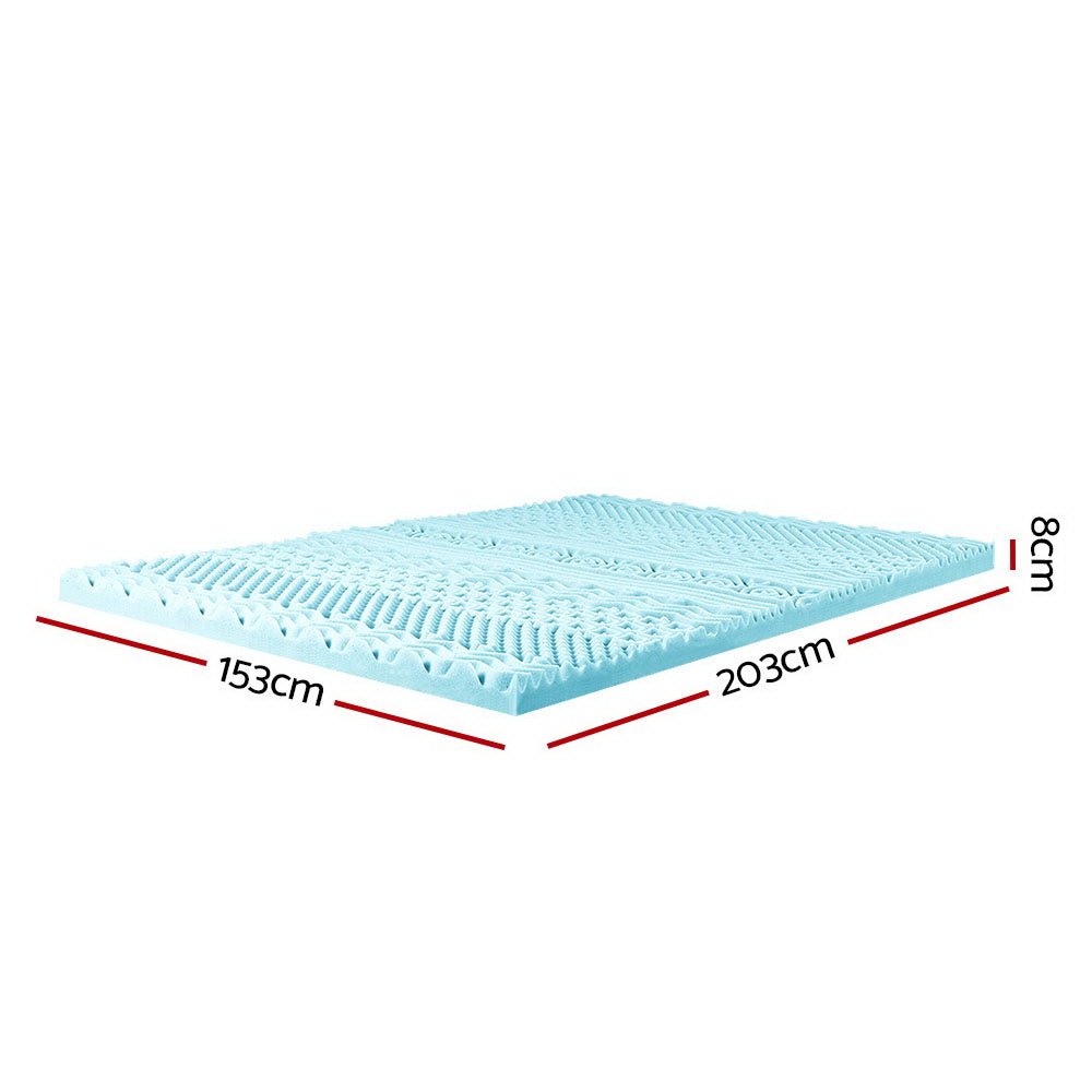 11-zone Memory Foam Mattress Topper 8cm - Queen - Home & Garden > Bedding - Bedzy Australia