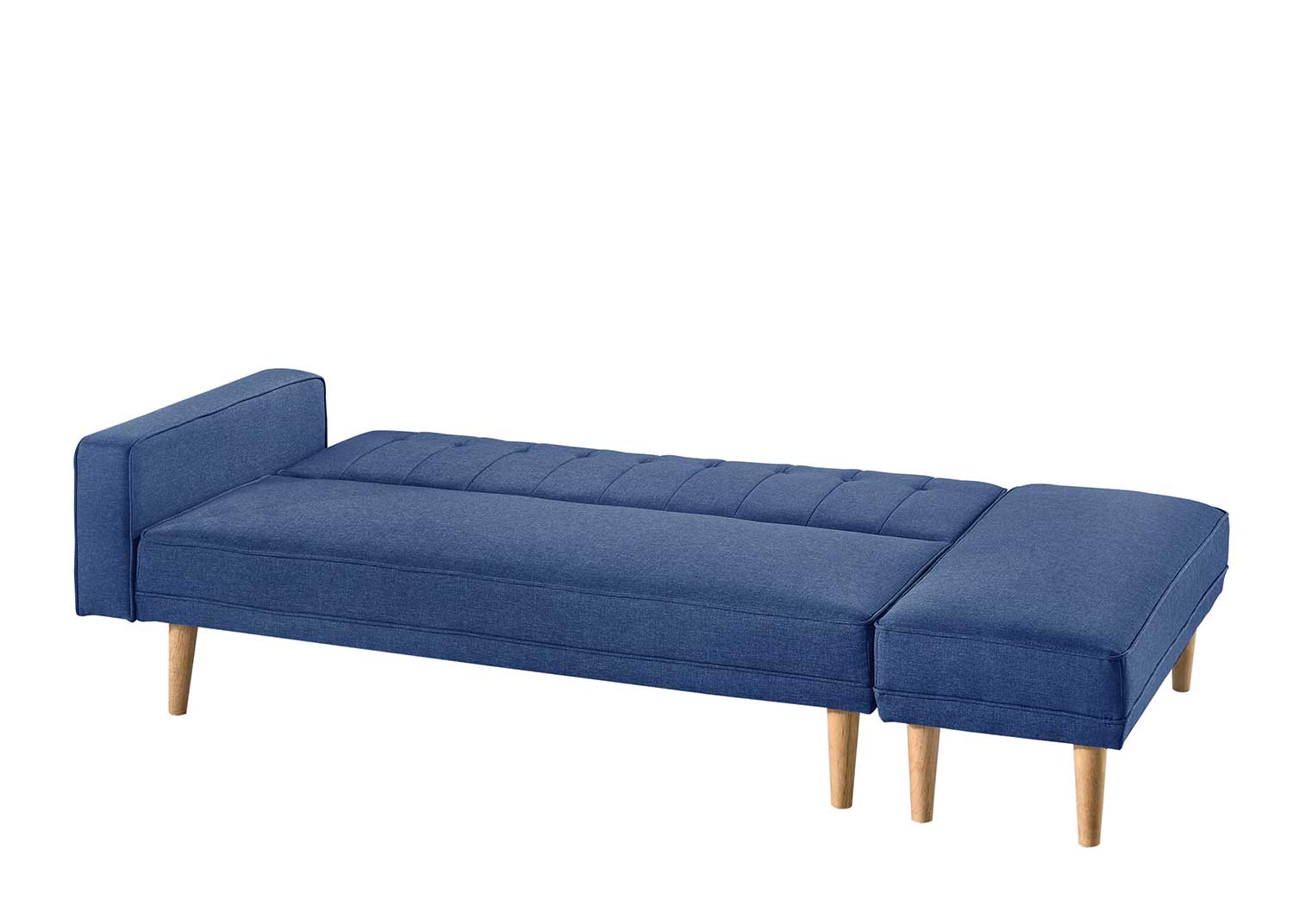 3 Seater Fabric Sofa Bed with Ottoman (Blue) - Bedzy Australia