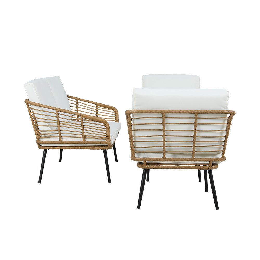 4 Seater Rattan Outdoor Lounge Set - Furniture > Outdoor - Bedzy Australia