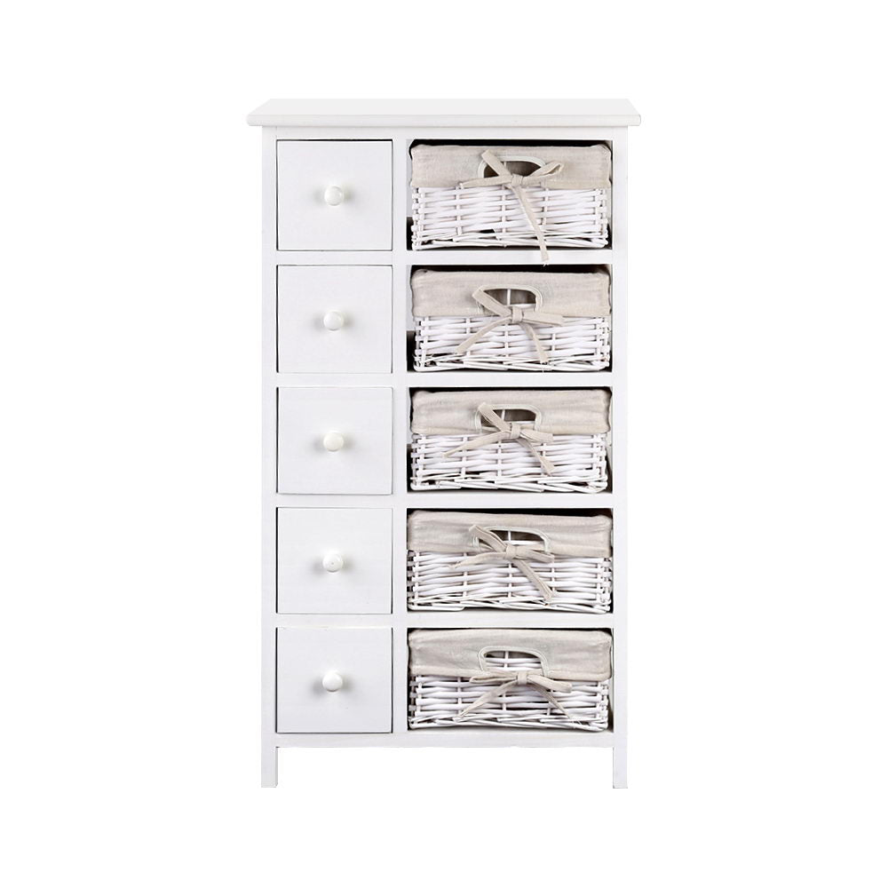 5 Basket Storage Drawers - White - Bedzy Australia