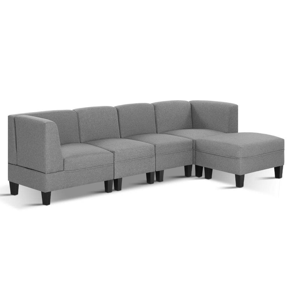 5 Seater Sofa Set Bed Modular Lounge Chair Chaise Fabric - Bedzy Australia