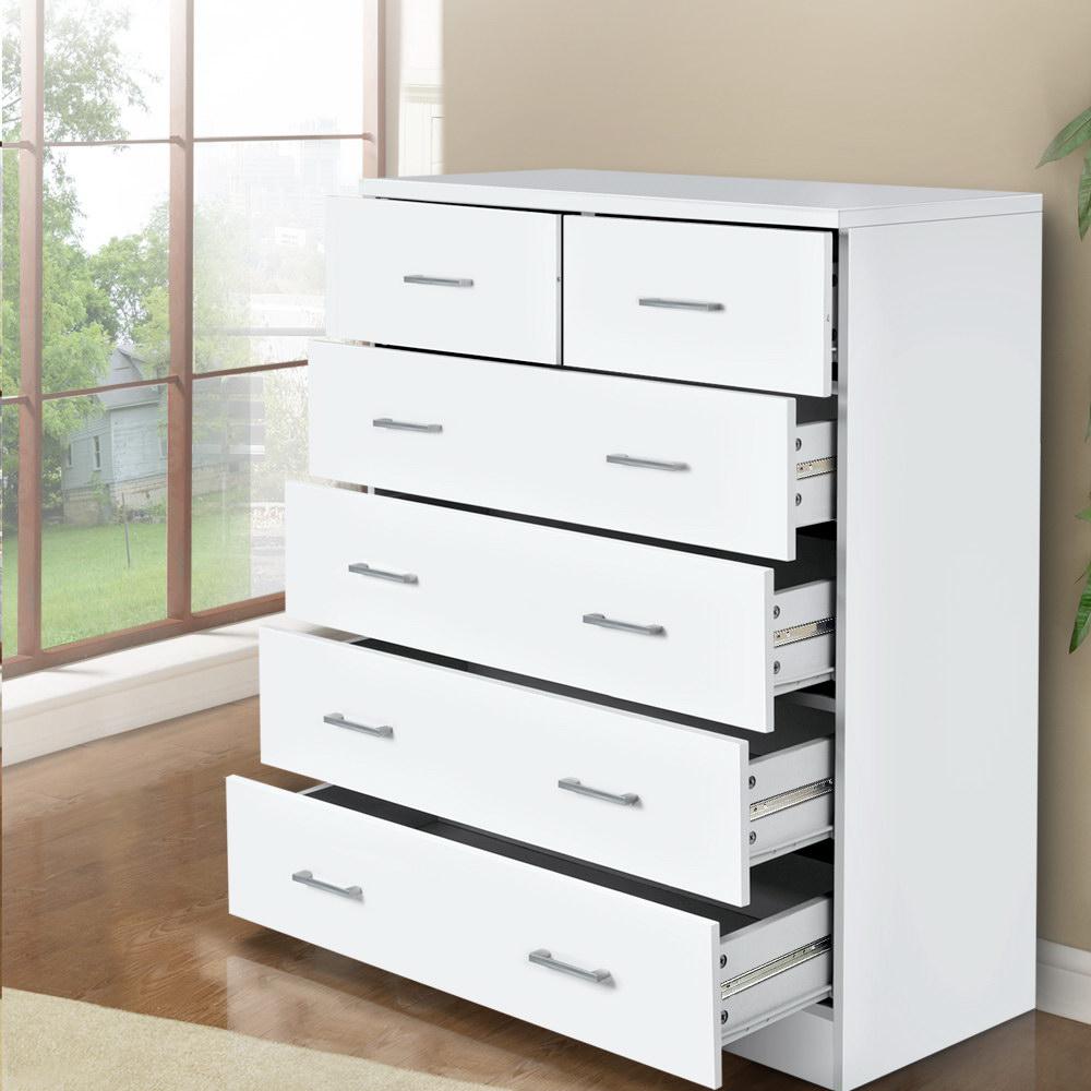 6 Drawer Tallboy White - Bedzy Australia