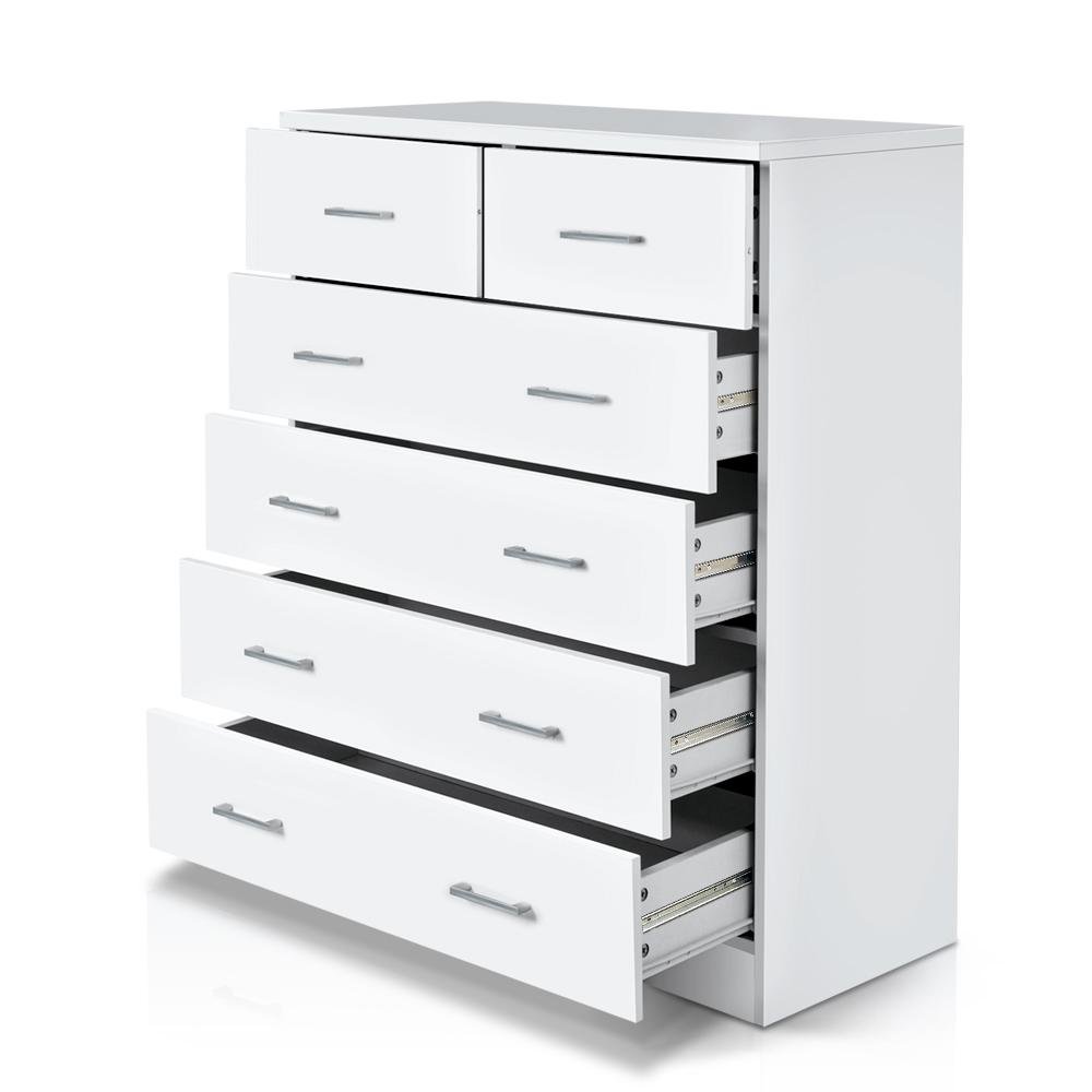 6 Drawer Tallboy White - Bedzy Australia