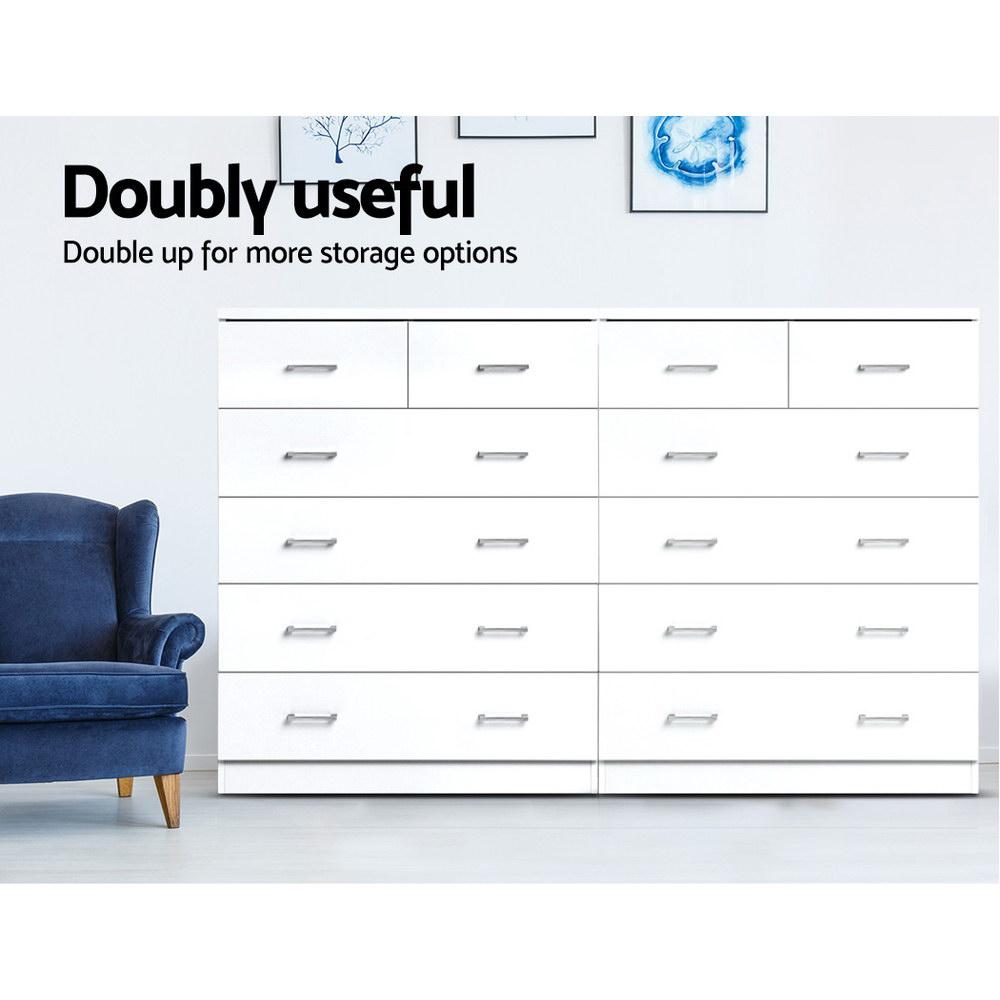 6 Drawer Tallboy White - Bedzy Australia