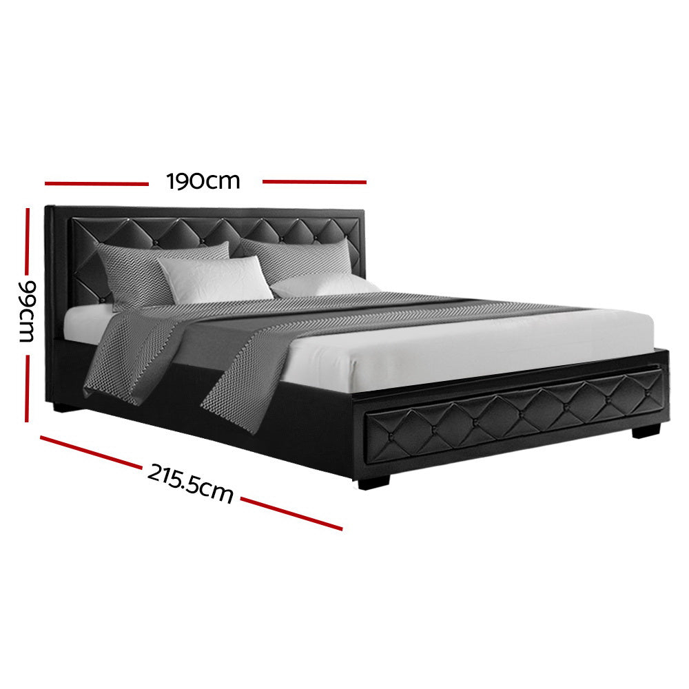 Bronte Storage King Bed Frame Black - Bedzy Australia