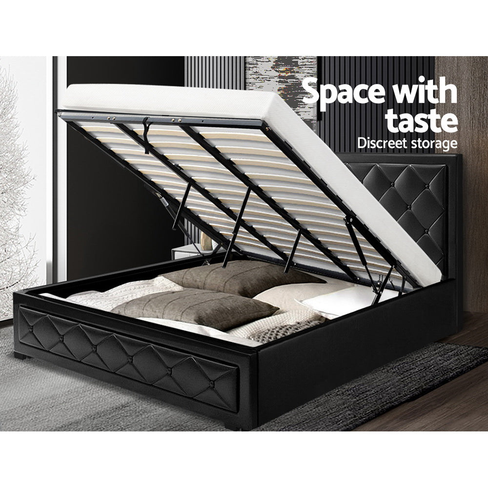 Bronte Storage King Bed Frame Black - Bedzy Australia