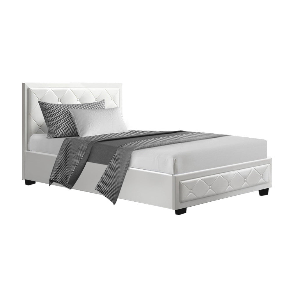 Bronte Storage King Single Bed Frame White - Bedzy Australia