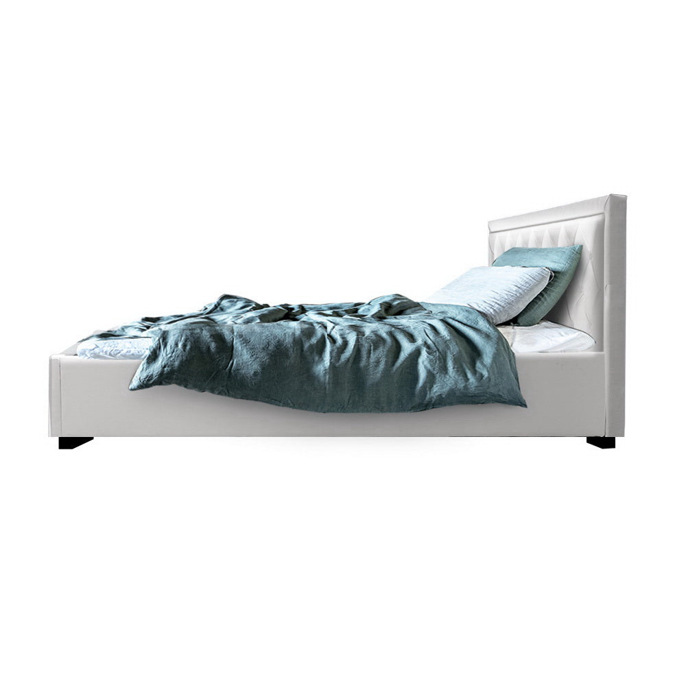 Bronte Storage King Single Bed Frame White - Bedzy Australia