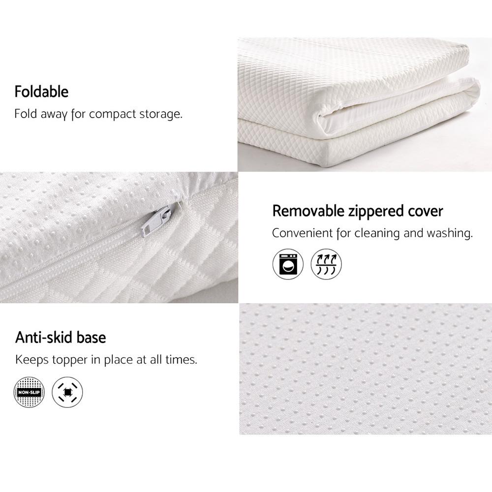 Single Size | Memory Foam Mattress Topper w/Cover 8cm - Bedzy Australia