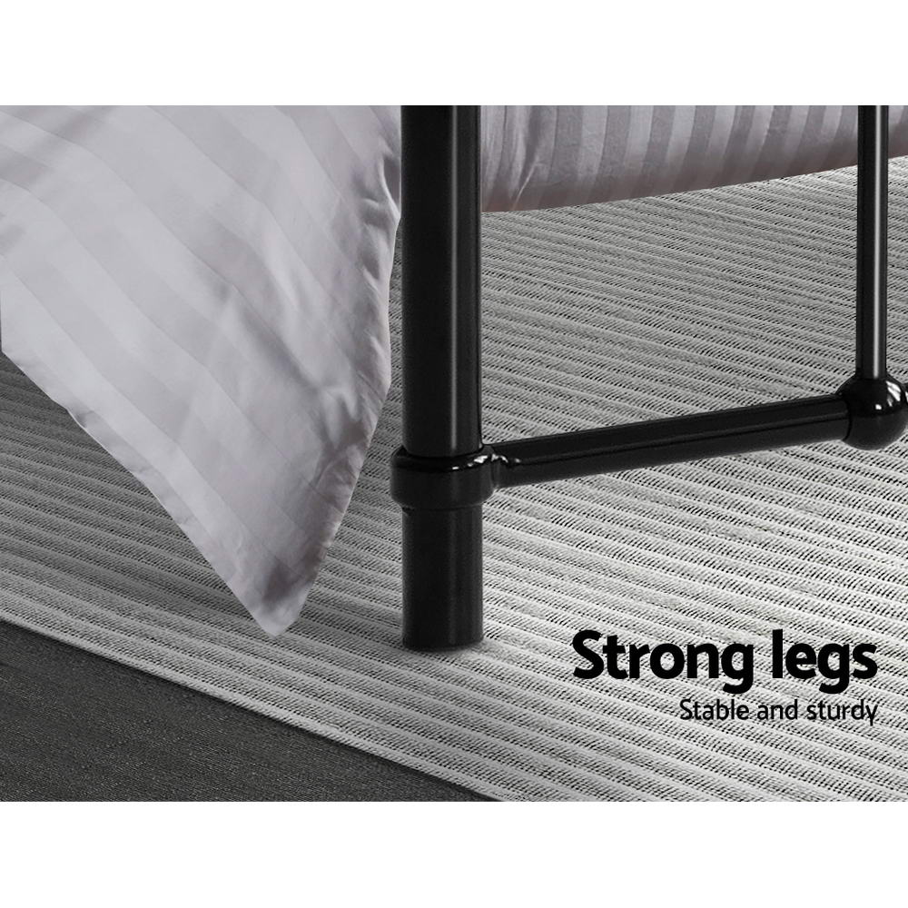 Leo Metal King Bed Frame Black - Bedzy Australia