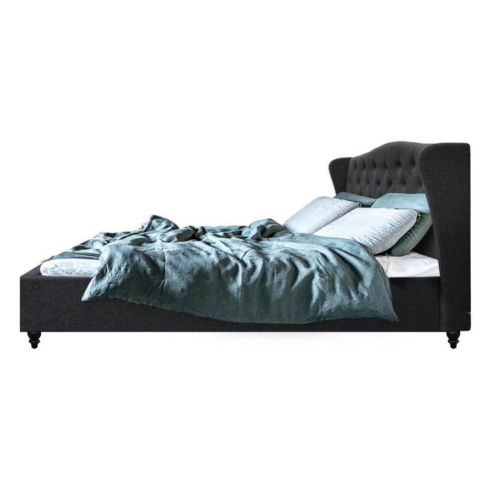 Altona King Bed Frame Charcoal - Bedzy Australia