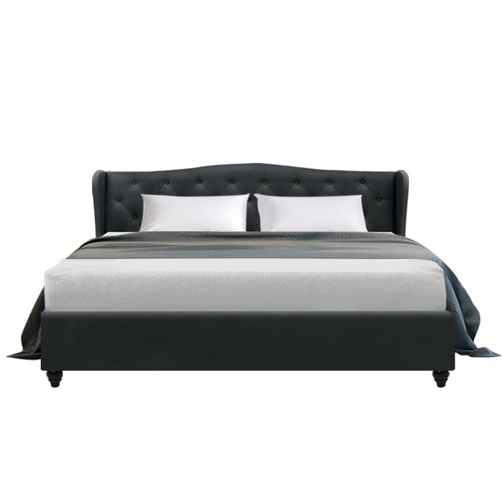 Altona King Bed Frame Charcoal - Bedzy Australia