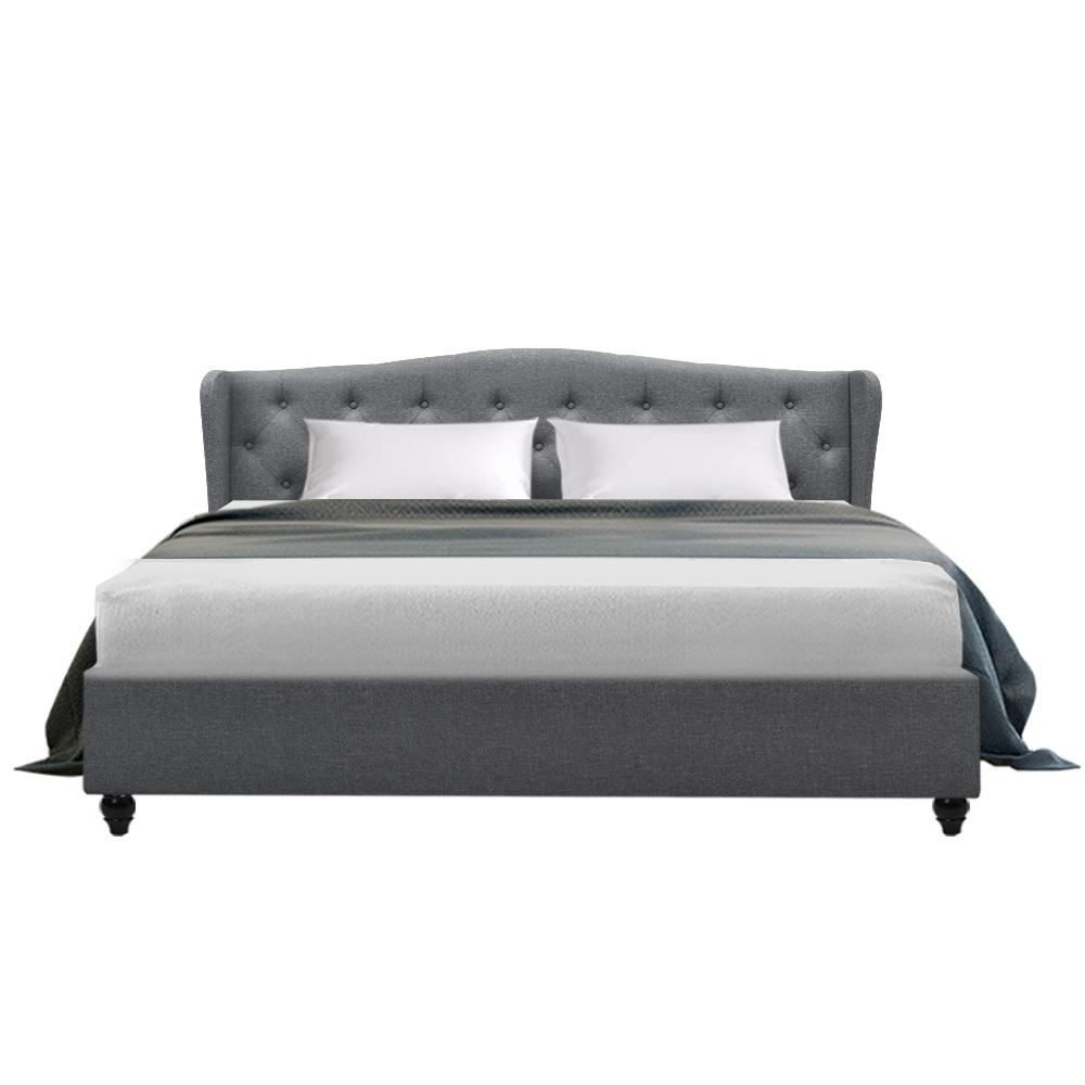 Altona King Bed Frame Grey - Bedzy Australia