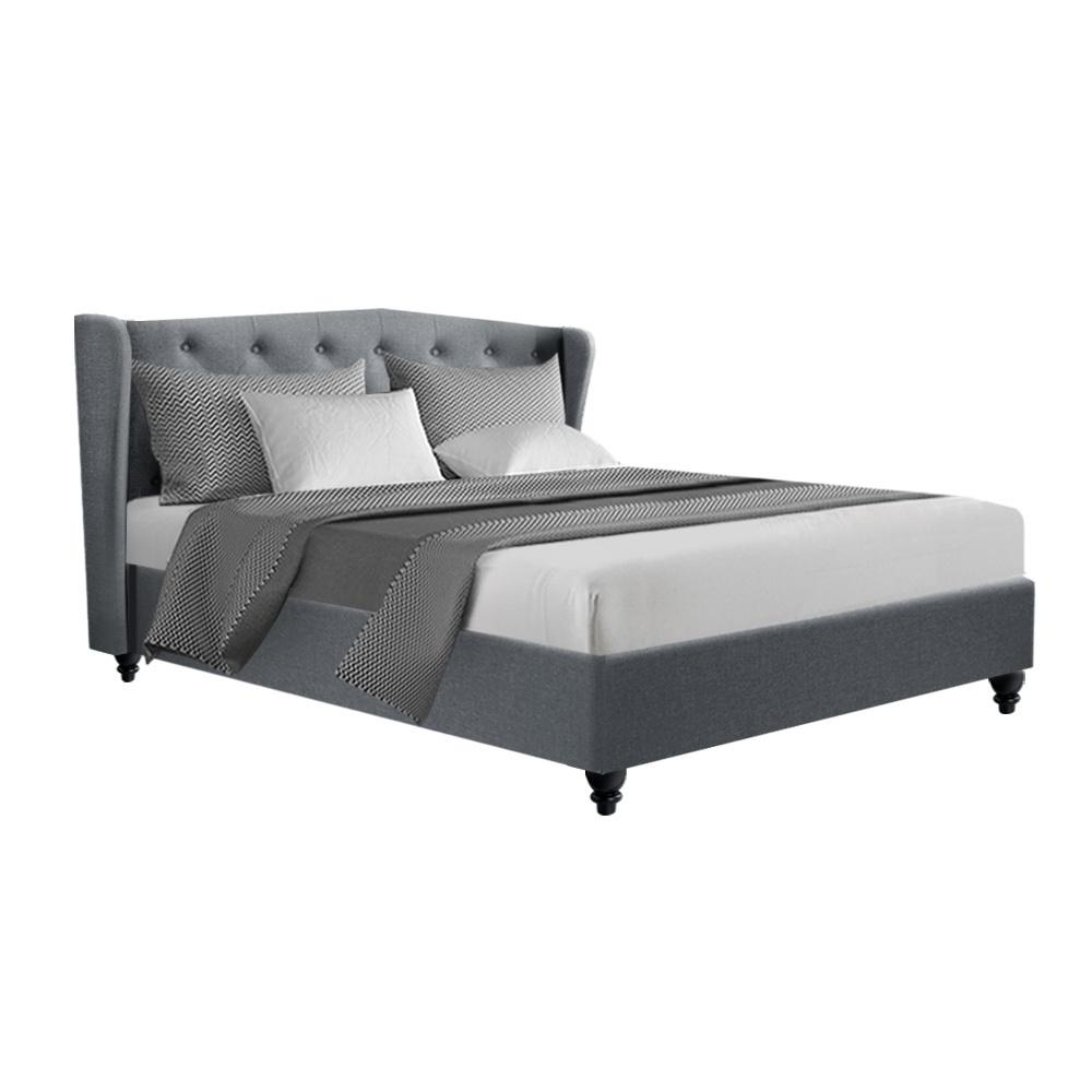 Altona Queen Bed Frame Grey - Bedzy Australia